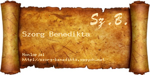Szorg Benedikta névjegykártya